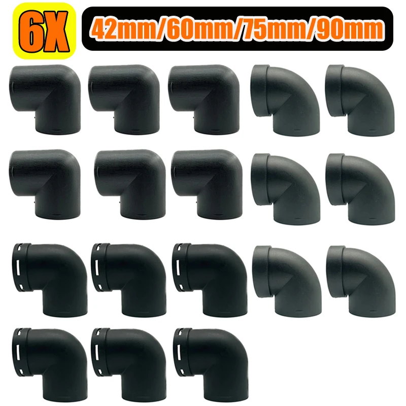 

6X 42/60/75/90 мм пластиковый L-образный разъем для воздушной трубы, коленчатый выпускной разъем, вентиляционное отверстие для Webasto Eberspaecher, автомобильный дизельный стояночный обогреватель