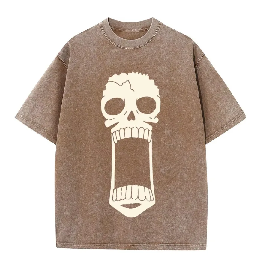 

2025 new retro old washed cotton soft comfortable breathable men and women with the same short sleeves trendy personality