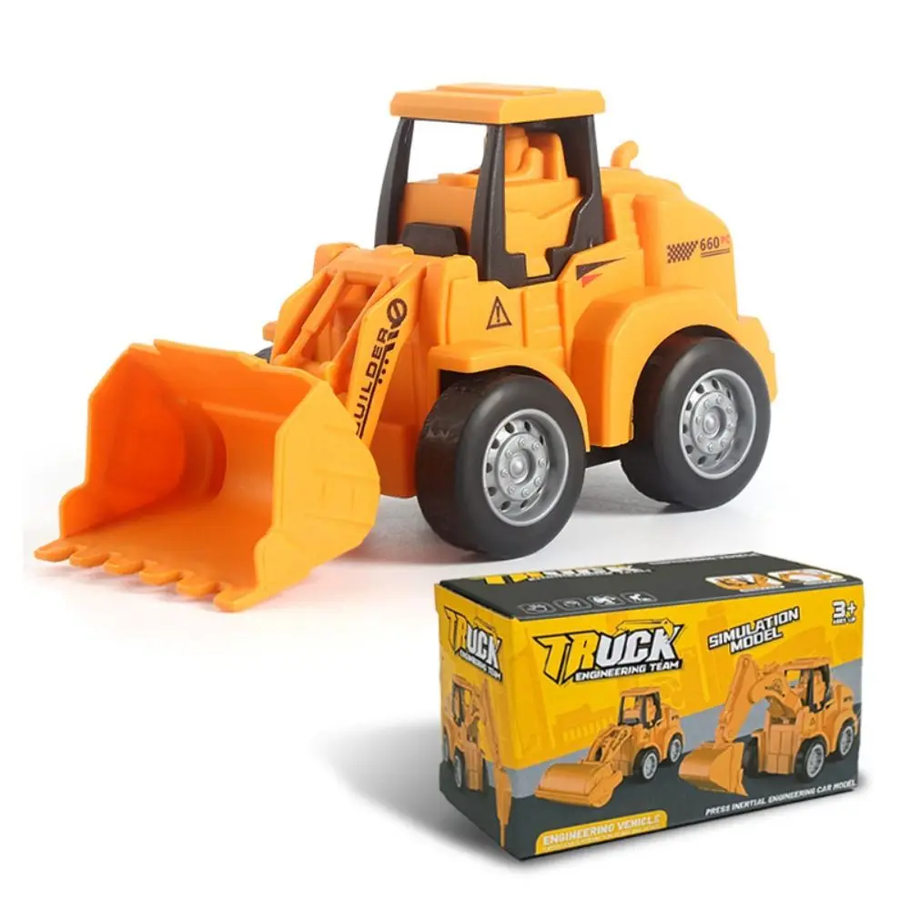 Nieuwe Plastic Techniek Voertuig Model Druk Glijden Simulatie Model Graafmachine Bulldozer Speelgoed