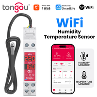TONGOU Tuya Smart Wifi Switch Temp and Humidity Sensor Din rail 18mm 2-Gang, 3840W AC/300W DC, Timer, Smart Life/Alexa/Google
