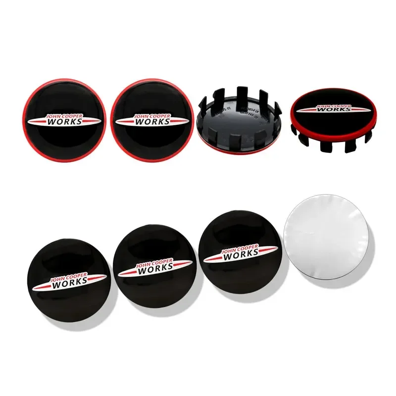 JCW-John Cooper Works Logo Car Wheel Center Hub Cap, Decoração da tampa da borda para Mini Cooper Countryman R56 R50 R53 F56 F55 R60, 56mm, 4pcs