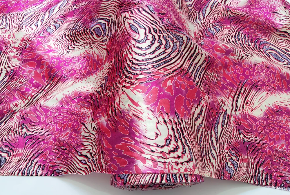58" breit | 2 Meter | 5 Meter | Satinstoff Charmeuse weicher Schal DIY Material afrikanisches Patchwork Leopardenmuster – Detail 8