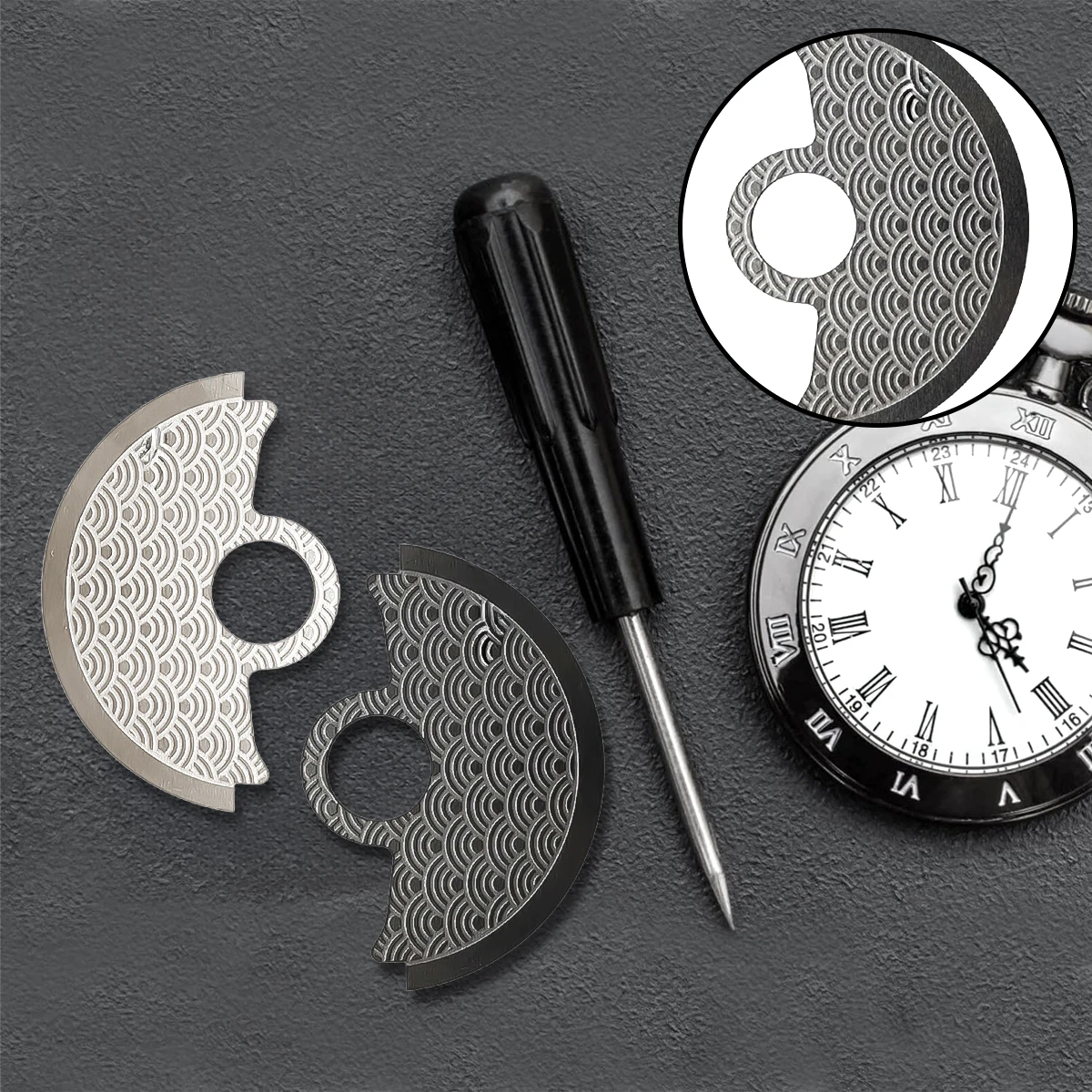 Waveパターン自動ハンマーローター、メタルパッチ、The iko 4r35、4r36、nh35、nh36ムーブメント、skx007ウォッチ、movt、Retrofitパーツに適合