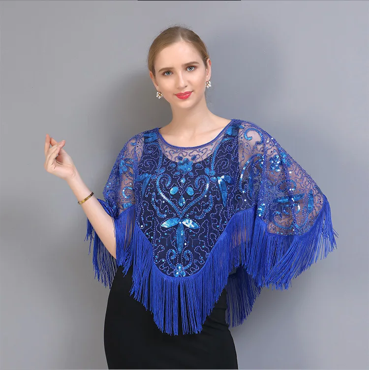 Plus Size Irregular Hollow Out Maternity Capes Mesh Tassel Patchwork Sequins Tops Pregnant Woman Photography Shirts Shawl Blouse