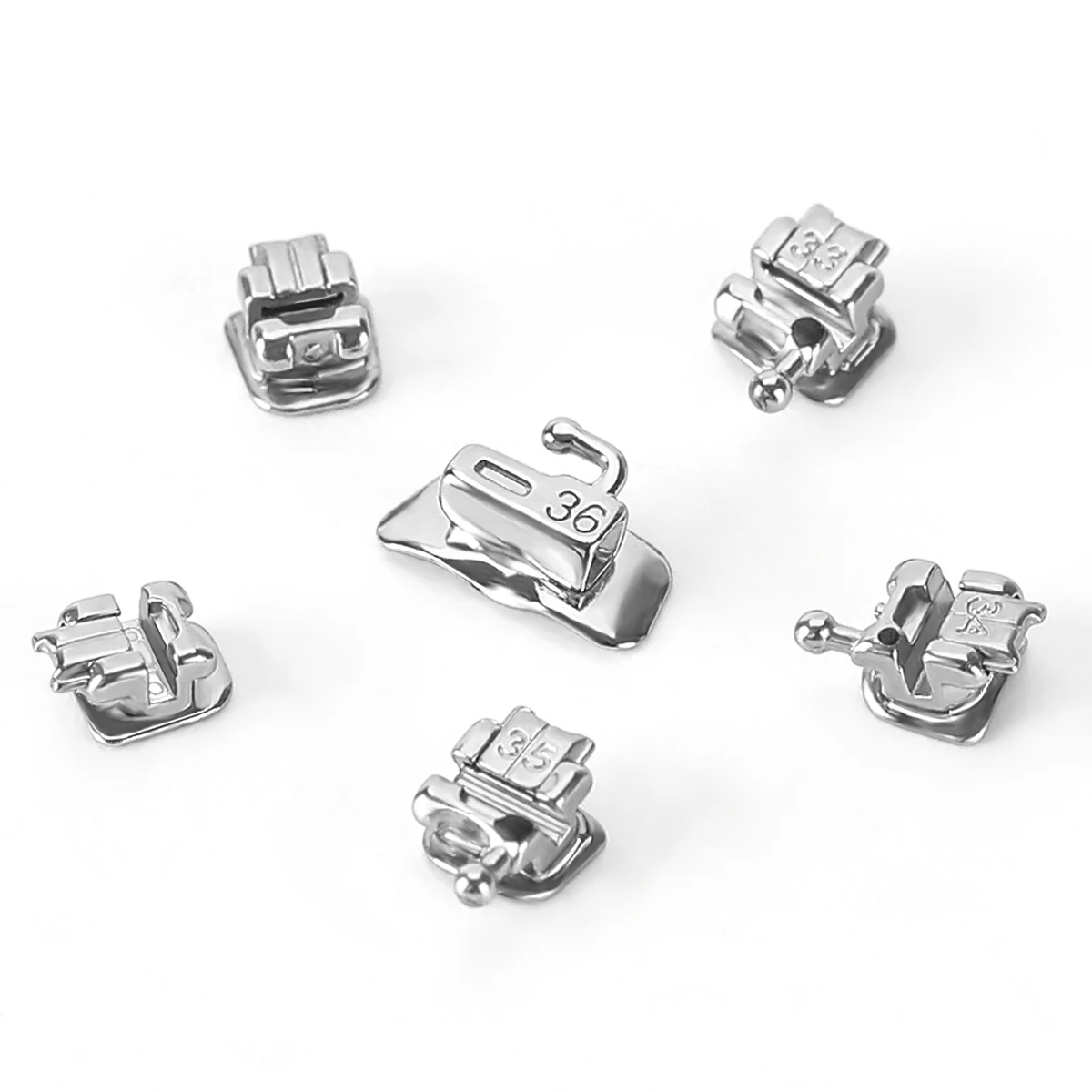 24PCS AZDENT Dental Klammern Kieferorthopädische Zahnspangen Selbstligierende Mesh Basis Mini Roth/MBT 0,022 Haken 3-4-5 & Bukkalröhrchen Zahnmedizin – Detail 9