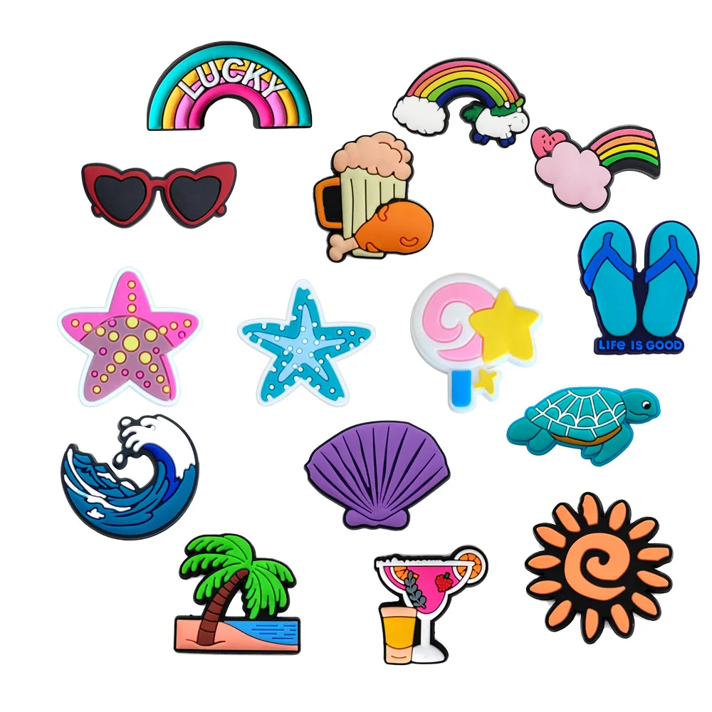 

Shoe Charms Accessories for Crocs Sandals DIY Summer Beach Cartoon Detachable PVC Decorative Accessories Spot Wholesale