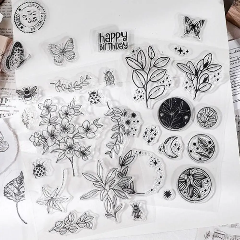 Conto Forniture di cancelleria Farfalla Timbro in silicone trasparente Album di diario fai-da-te Decorazione di album Timbro con sigilli in rilievo