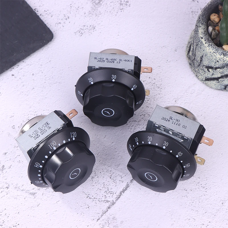 1 قطعة خزانة دافئة تطهير خزانة أجزاء الفرن 60/90/120 دقيقة فرن الميكروويف مقبض الموقت التبديل مع جرس الميكانيكية الوقت التبديل #4