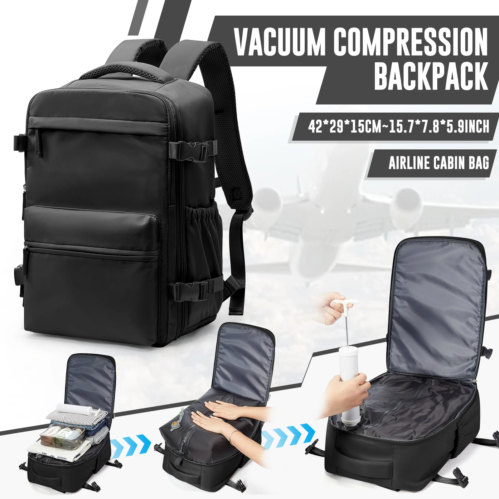 Vacuum Backpack, Travel Backpack for Women Work Bag, Weekender trekking backpack, Laptop Backpack Bags for Men Handheld Rucksack