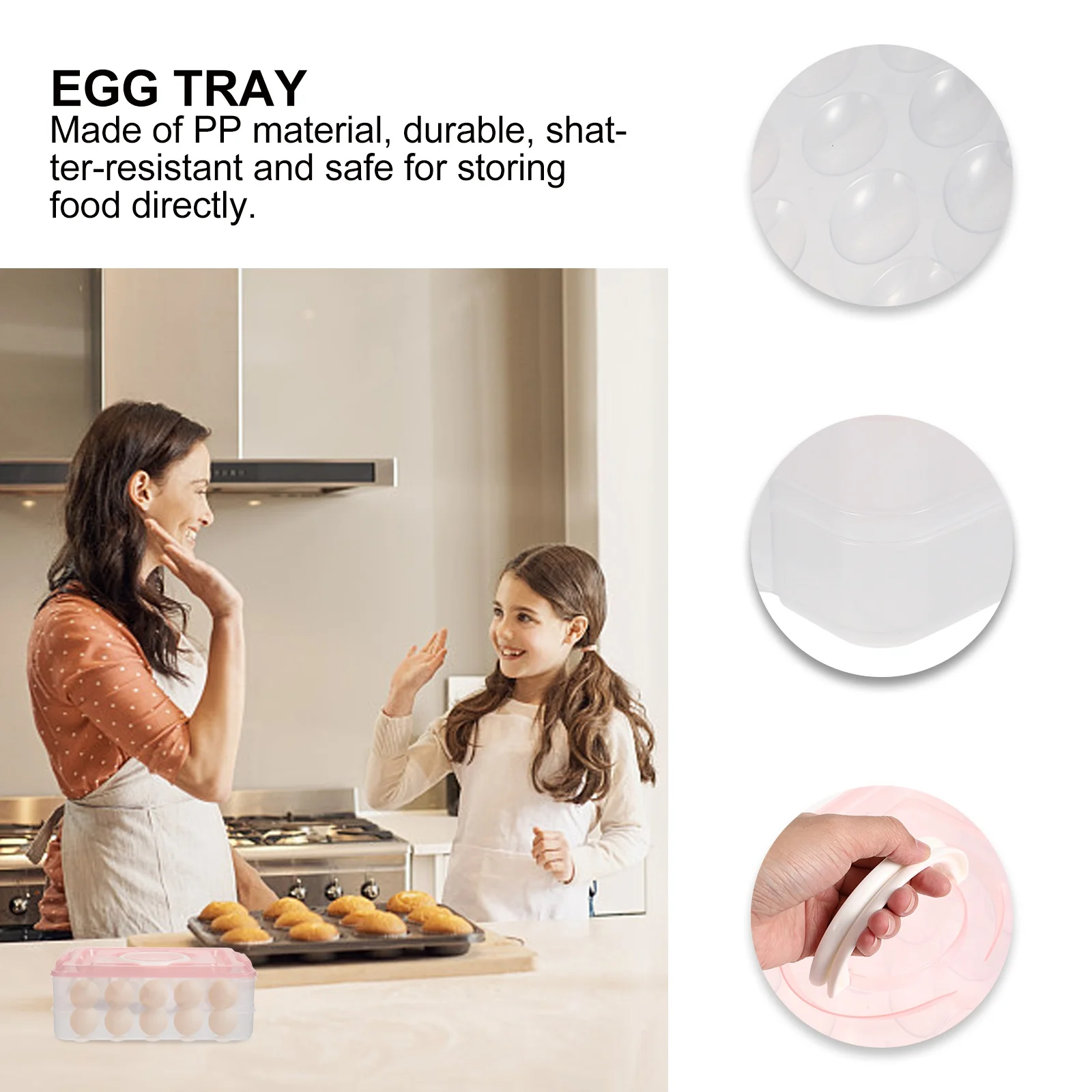 

Storage Box Pp Material Fridge Safe Dust-Proof Kitchen Egg Tray Refrigerator Egg Keeper Fresh-Keeping Container Fridge