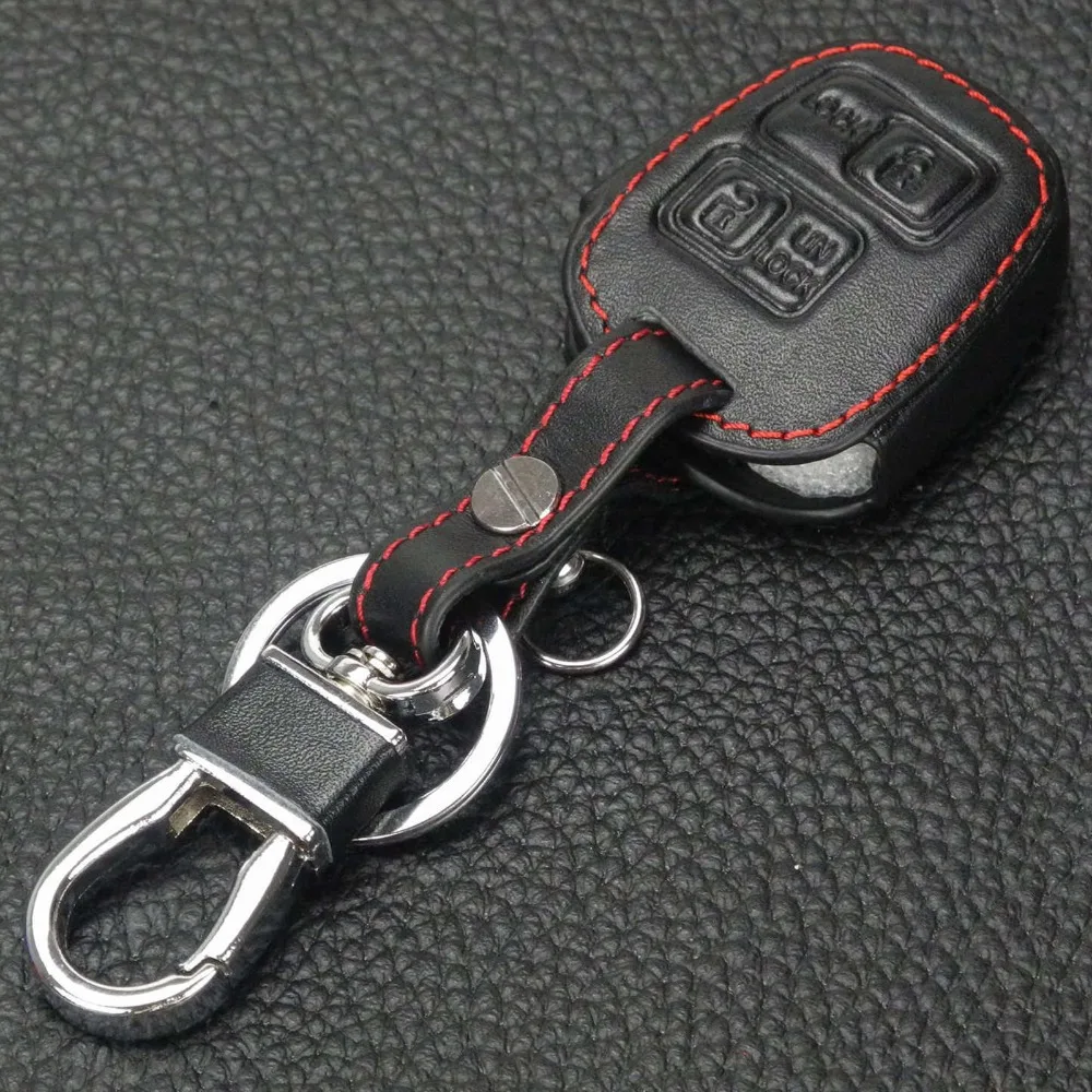 jingyuqin Leather Fob Case For Lexus ES GX Toyota RAV4 Camry Highlander Corolla Prado Avensis Yaris Auris 2 Button Car Key Shell