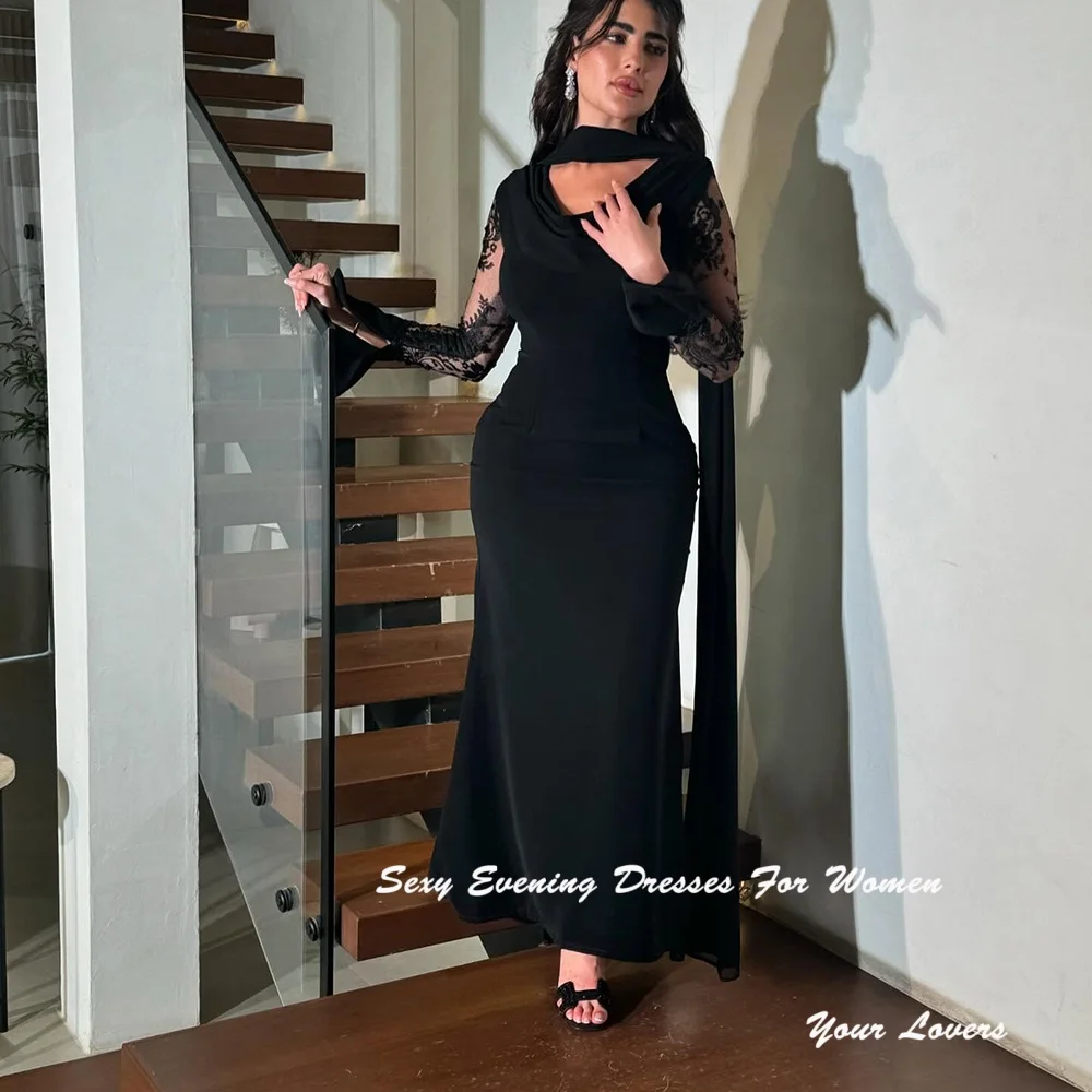 

Lace Evening Dress With Chiffon Shawl For Women Customized Corset Cocktail Party Gowns Mermaid Formal Bodice Prom Dresses