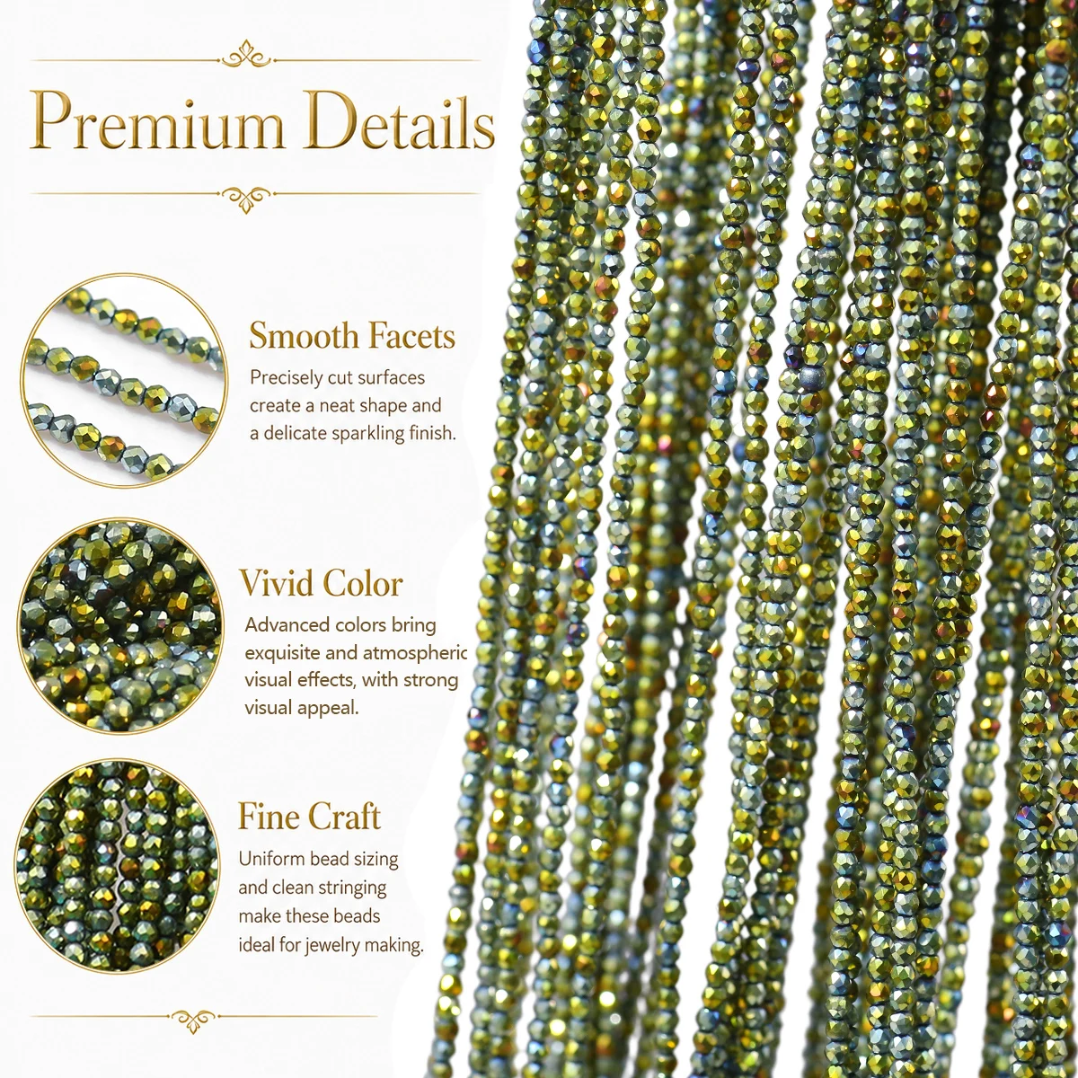 2mm 180-540Pcs Dark Green Crys - đánh giá và giá Glass Seed Beads 2Mm Jewelry Making
