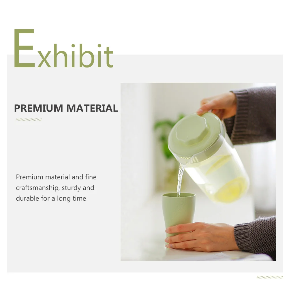 

2Pcs Cold Water Kettle Large Capacity Plastic Pitcher Household Beverage Jug for Iced Tea Juice Drinks