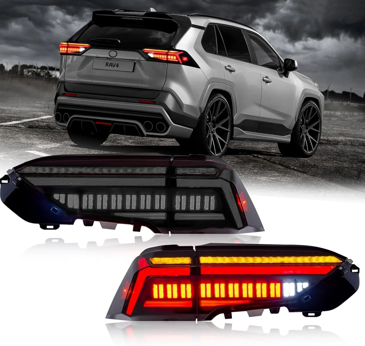 

LED Taillights Assembly for TOYOTA RAV4 2019-2023 Rear Lamps Assembly With Animation DRL Sequential Indicator tail lights