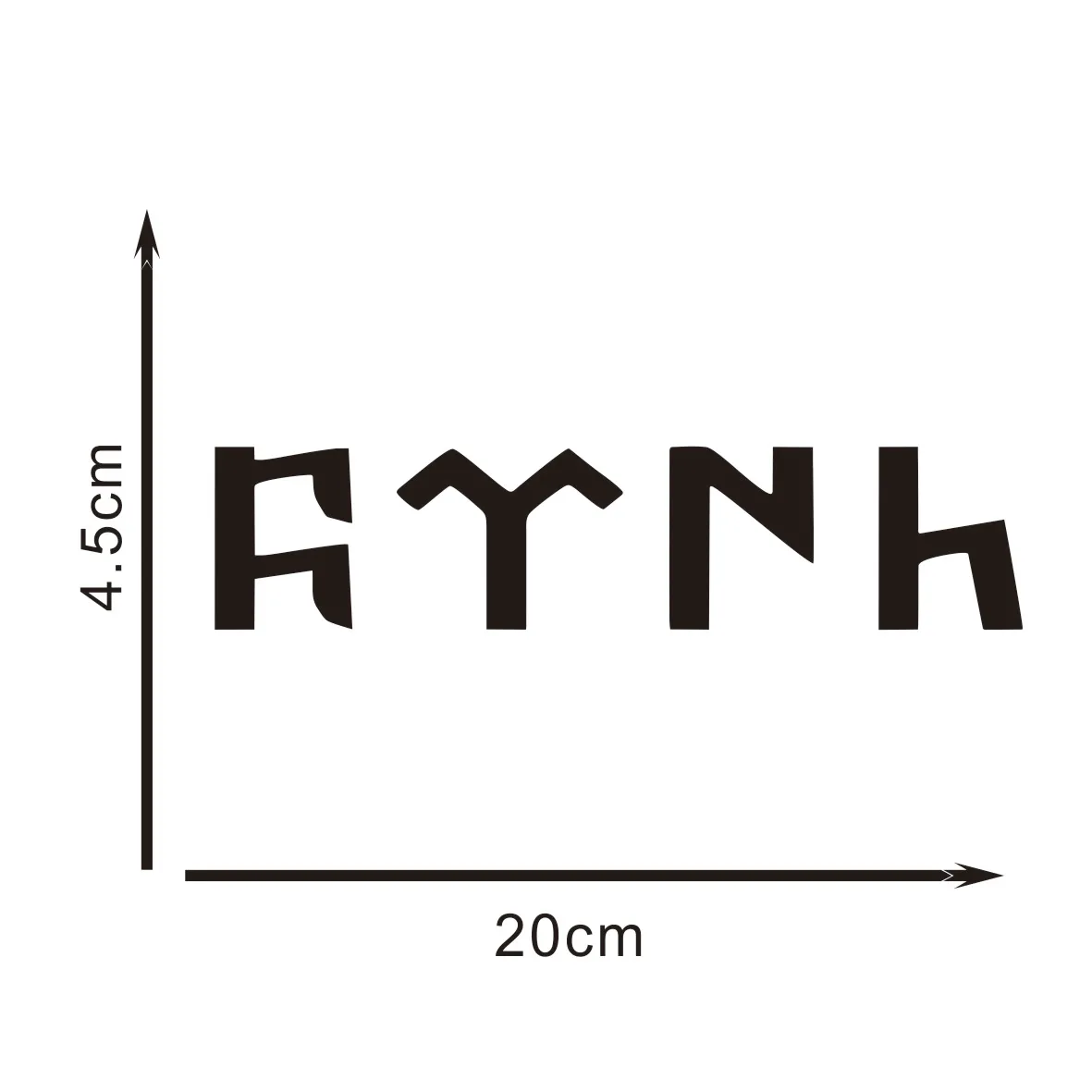 

2Pcs 20×4.5cm Gokturk Turkish Style Funny Vinyl Car Stickers - White/Black Waterproof Decals for Car Bumper & Window