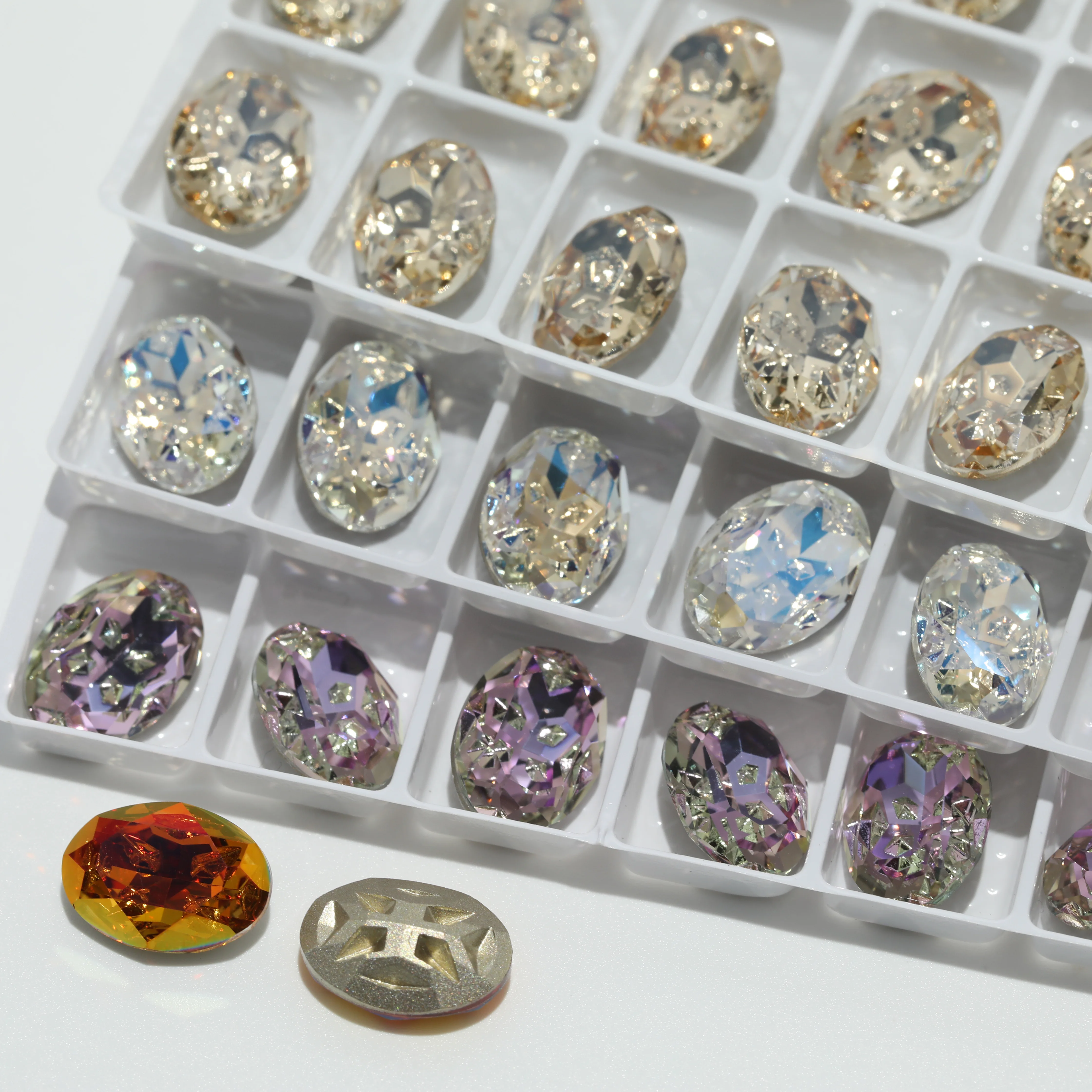 GRST Glänzende Kristallsteine DV4018 Oval Fancy Stones Premium Meteorite Serie Strasssteine DIY für Nagelkunst, Hochzeitskleider, Taschen und Zubehör – Detail 3