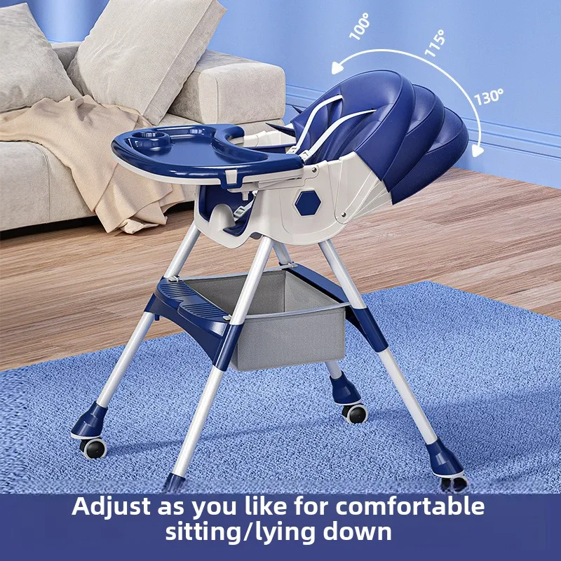 2-in-1 Baby High Chair Portable Rocker Adjustable Foldable Infant Toddler Feeding Seat Convertible
