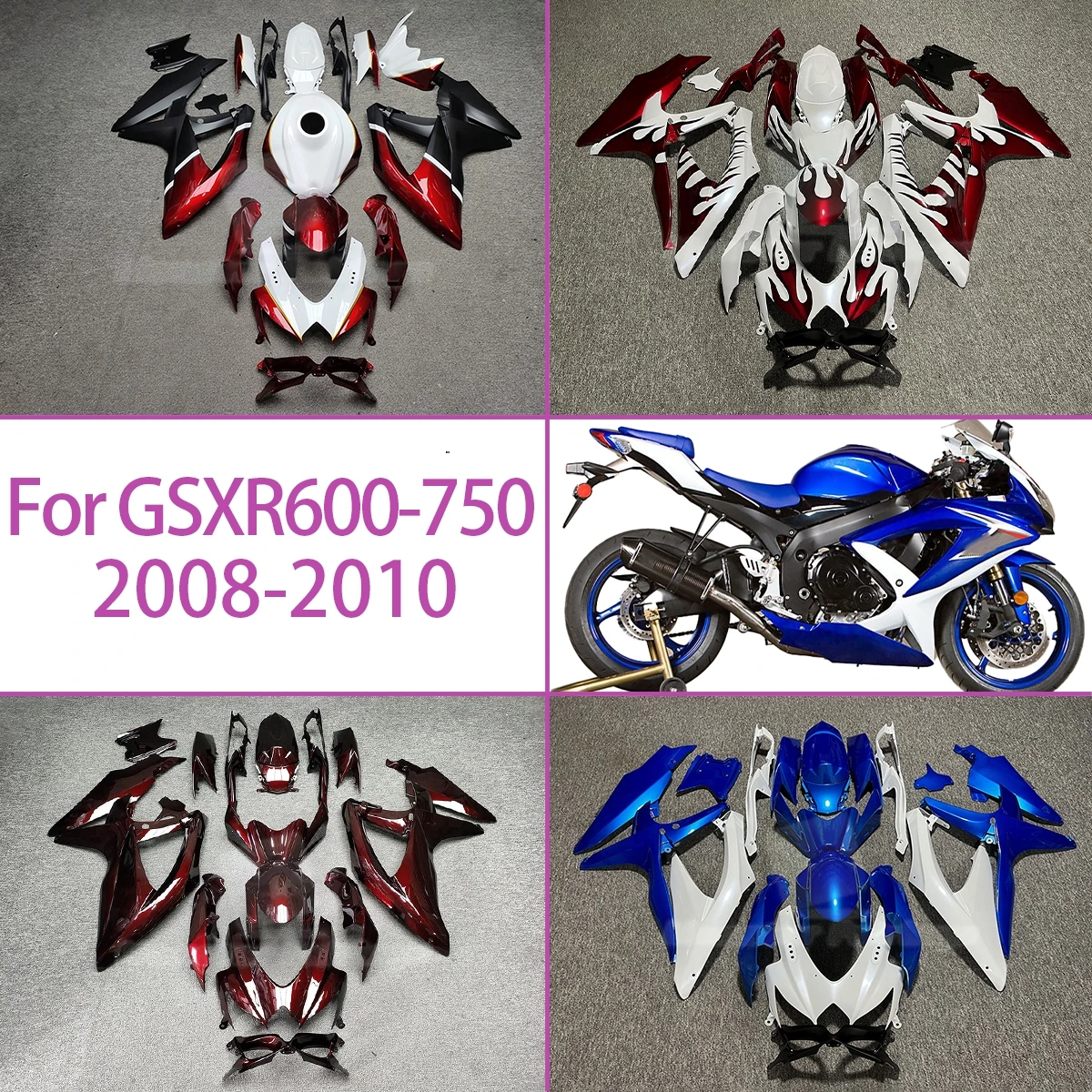 

ABS Injection Fairing Kit For SUZUKI 2008-2010 GSXR 600-750 Durable Motorcycle Bodywork 08 09 10 GSXR600 GSXR750