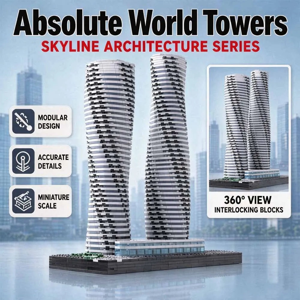 2069Pcs Absolute World Towers Building Blocks Model  Skyscraper Architecture City Landmark  Display Ornament Gift For Adults