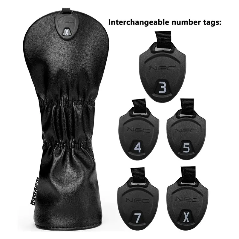 HOTB72A PU Leather Headcover Golf Club Head Cover Skeleton Skull And Crossbones 3/5 Wood Head Design