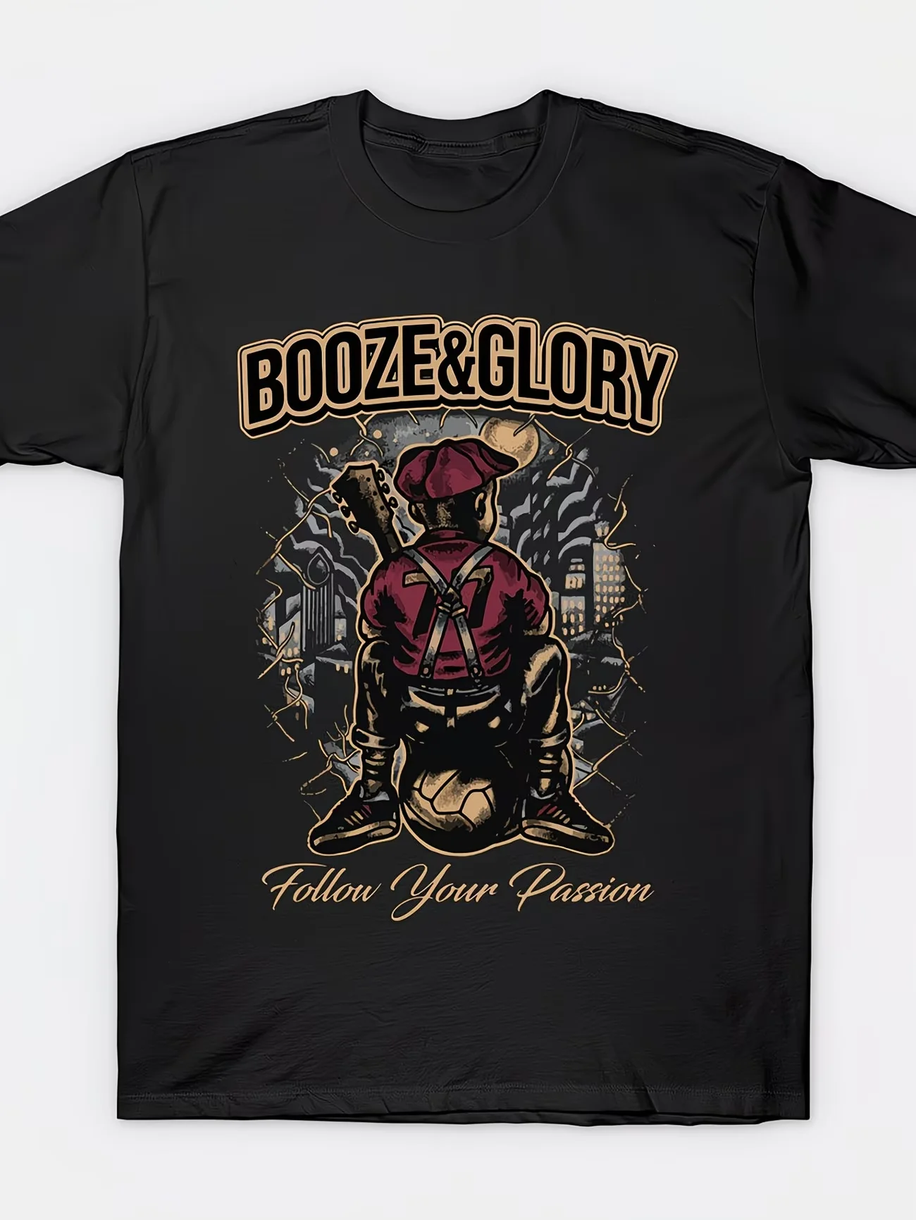 Vintage Booze & Glory Follow Your Passion Graphic Streetwear Style T Shirt Women Men Cotton Tee Summer Oversized Novelty Top