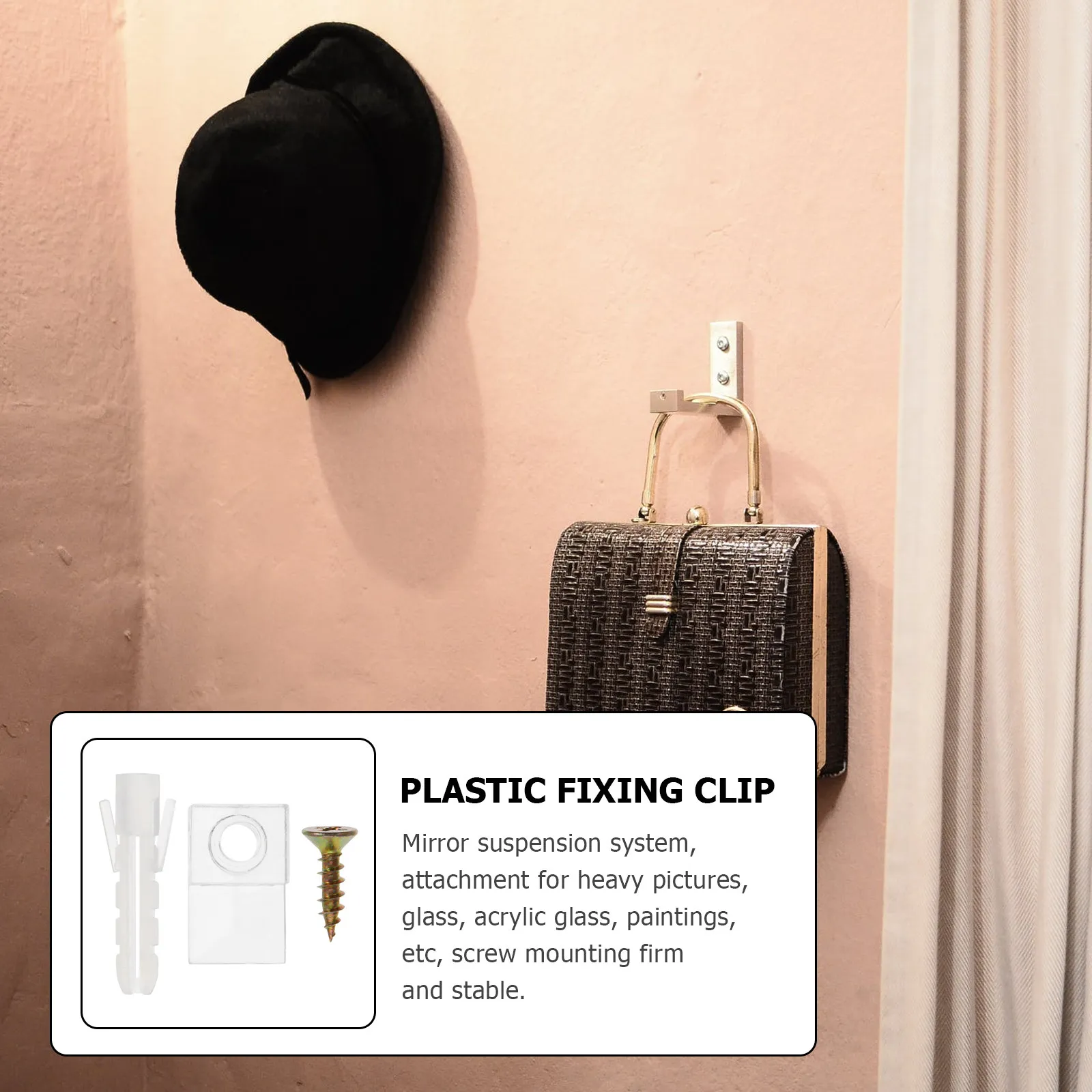 20Sets Plastic Glass Clamps for Mirror Shelf Fixing Rustproof Waterproof Heavy Duty Glass Panel Mounting Brackets for Bathroom