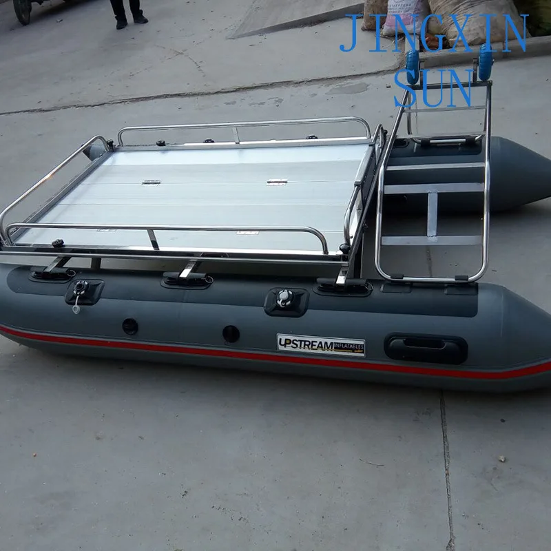 Aluminium Deck PVC Pontoon 1/2/4 Inflatable Boat Bait Mini Yacht Catamaran Fishing Boat