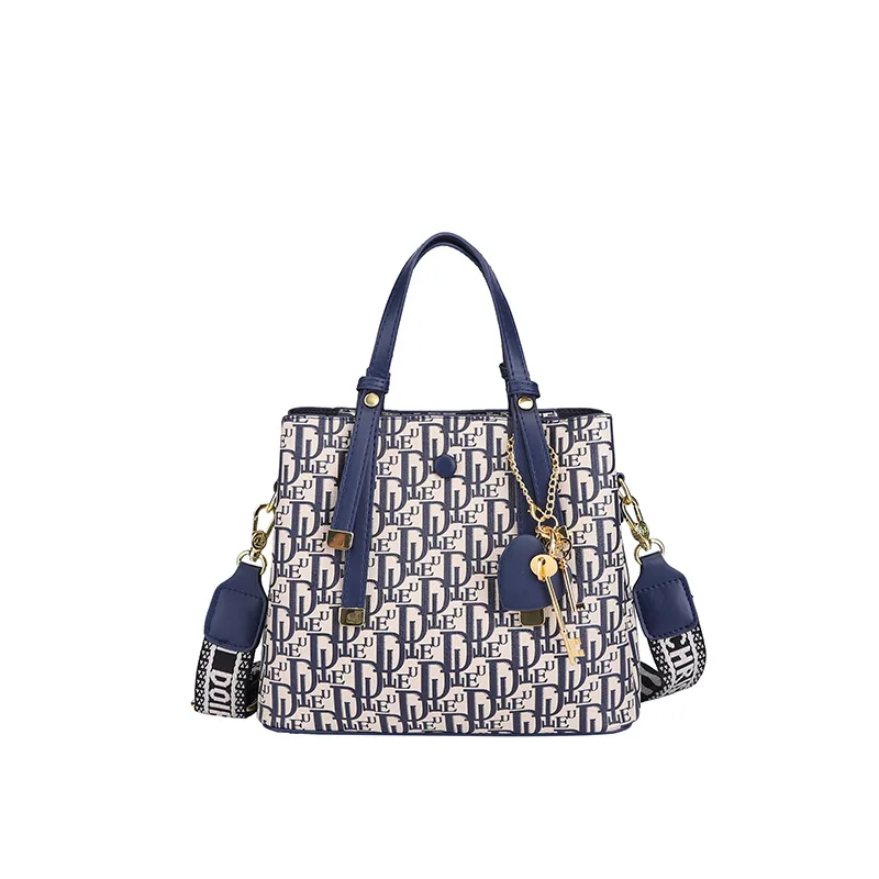 Monogramm-Beuteltasche für Damen, geräumige Canvas-Tragetasche mit verstellbarem Riemen, elegante Schulterhandtasche für den täglichen Gebrauch, Reisen, Strand