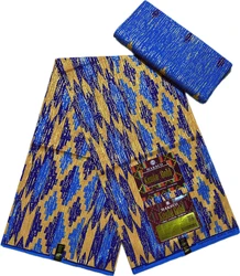 Golden Wax Fabric Kente 100% Cotton African Wax Prints Pagne Nigeria Ghana Tissu 6 yards For Women Sewing Dress Loincloths