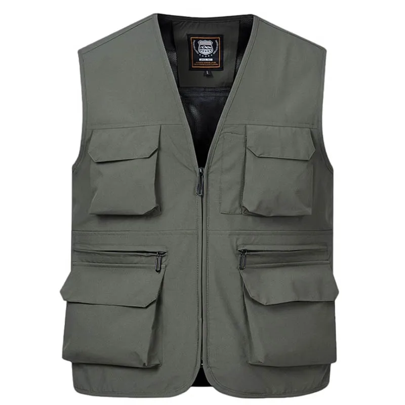 Autumn and winter new retro waistcoat for men wearing a solid color coat outdoor loose fishing horse clip brand casual vest