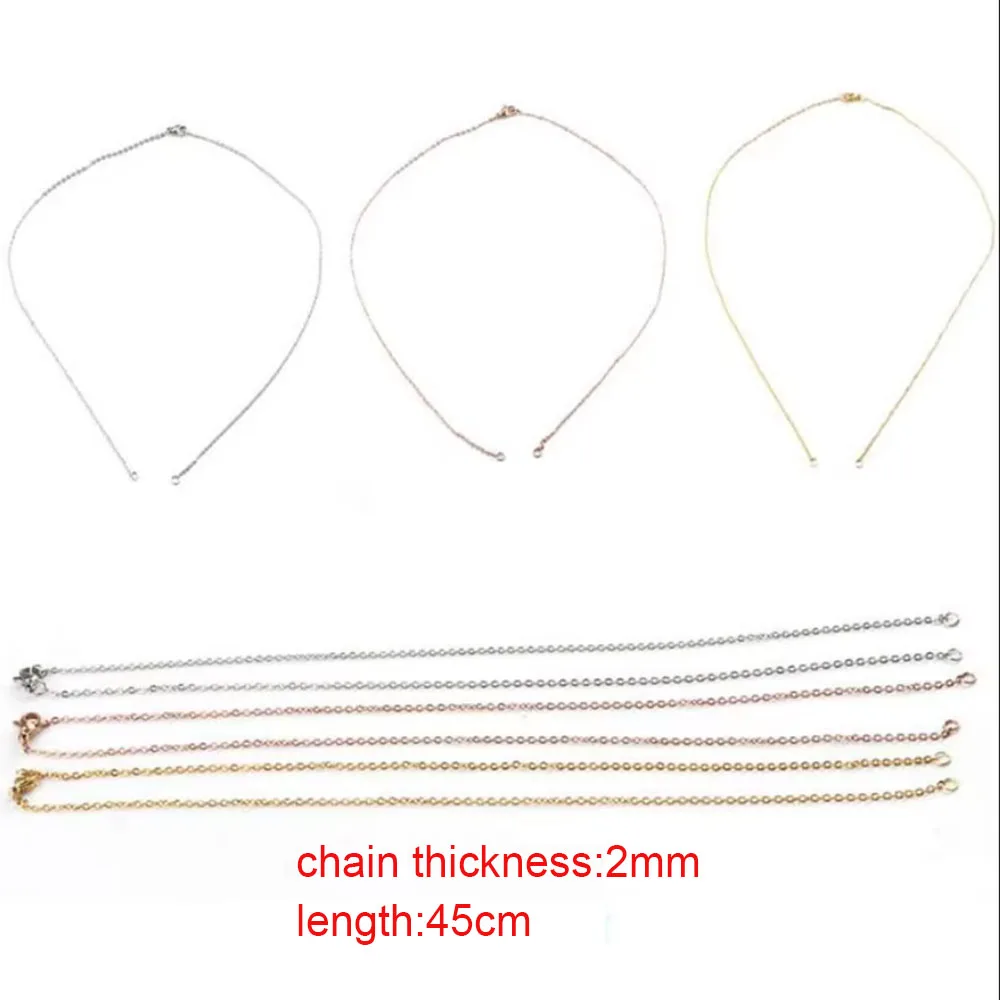 

5pcs/lot Stainless Steel 2mm Thickness Chains Extender DIY Making Necklace For Jewelry Findings Accessories Wholesale 45cm