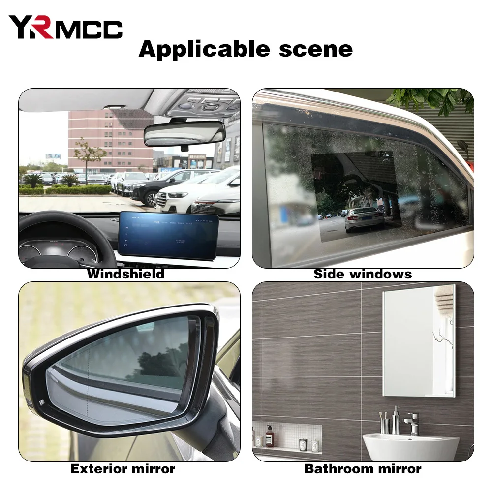 2pc Car Mirror Rain-proof Film Car Rearview Mirror Waterproof Film Window Glass Anti-Fog Anti-reflective Sticker Auto Accessores image 5