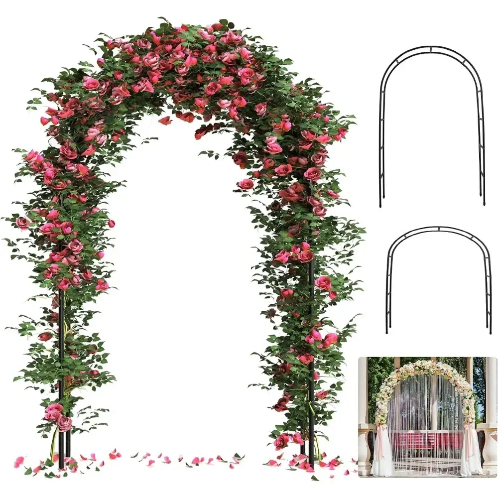 Garden Arch, Wedding Arch- 4.6 * 7.8 or 6.4 * 7.5Ft, Easy to Assemble, Metal Arch for Garden Arbor Trellis & Climbing Plant