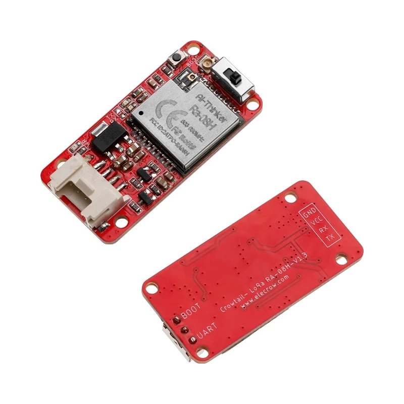 Crowtail Lora-Módulo de RA-08H ASR6601, comunicación de largo alcance, 803 ~ 930Mhz, 3,3 V ~ 5V, UART, bajo consumo de energía