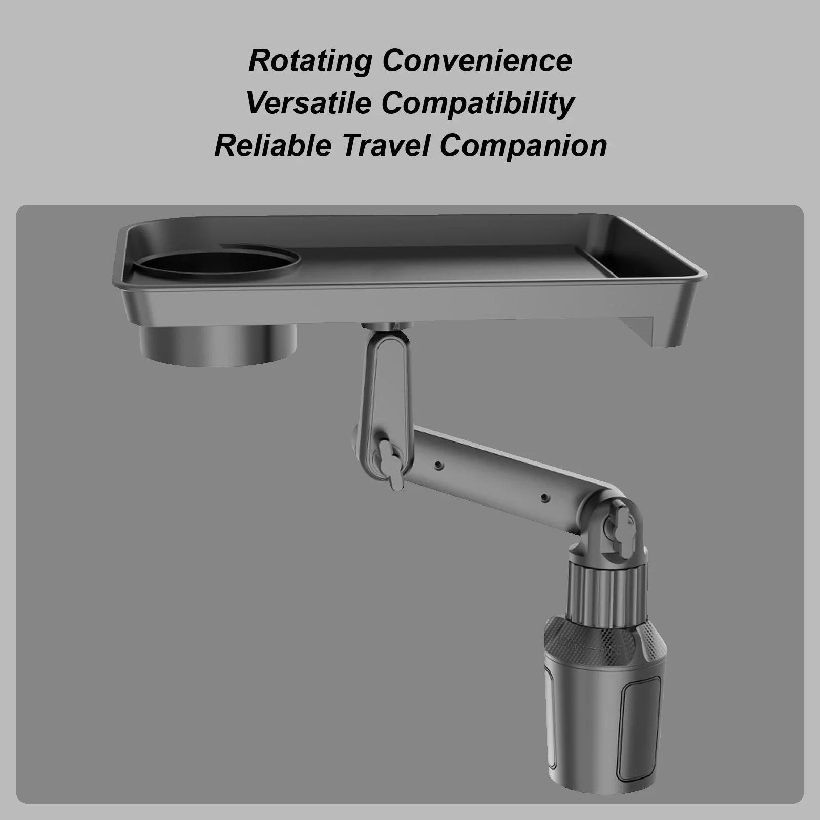 

Cup Holder Food Tray Drink Holder Expander Table 360 Degrees Rotating Shockproof Extender For Road Trip Eating Drivers Taxi