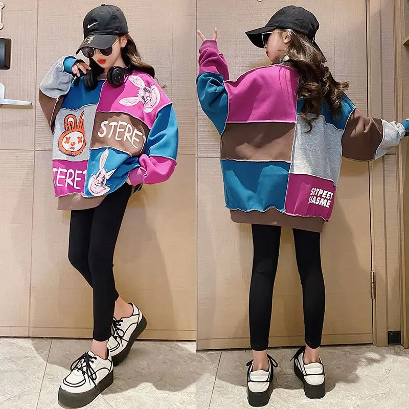 

Children's Clothing Girls' Spring And Autumn Sweat 2024 New Children's Korean Loose Clothes Spring Western Style Girls' Top