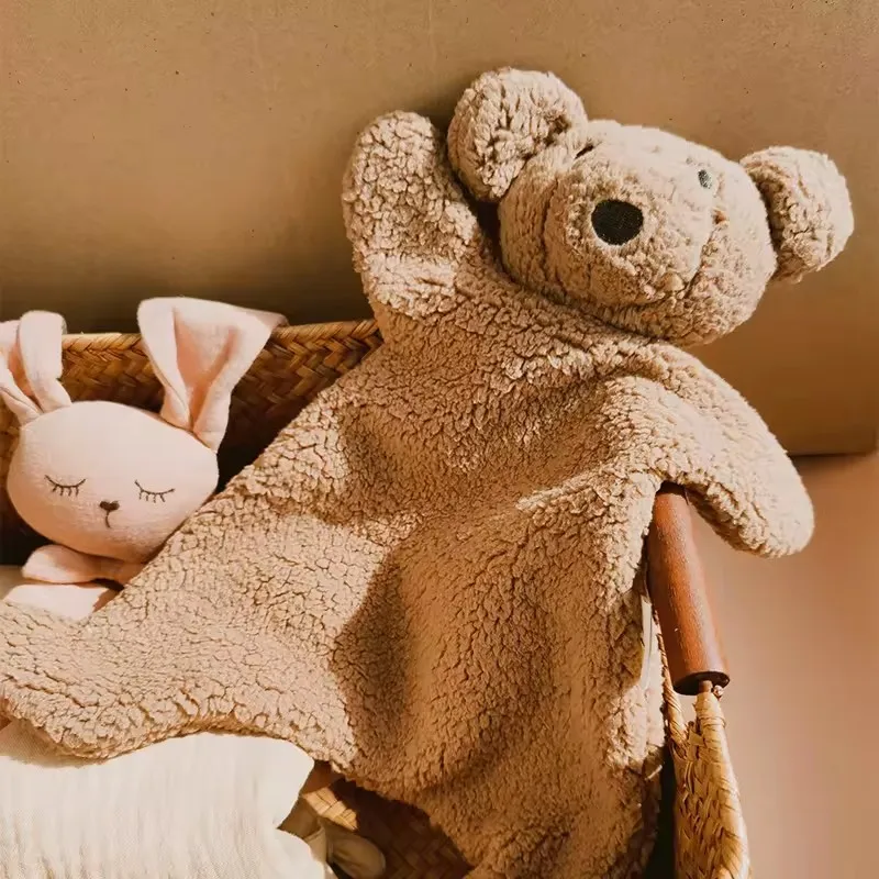 Newborn Comforter Soft Blanket Toy Cute Bear Lamb Snuggle Stuffed Animals Toys for Boys Girl Photography Props Bedding Accessory