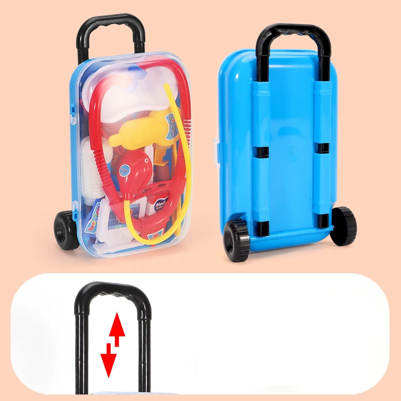 Dokter Speelgoed Set Medische Kit Tandarts Verpleegkundige Simulatie Geneeskunde Doos Stethoscoop Meisje Trolley Geschenken Kinderen Leren Educatief Speelgoed