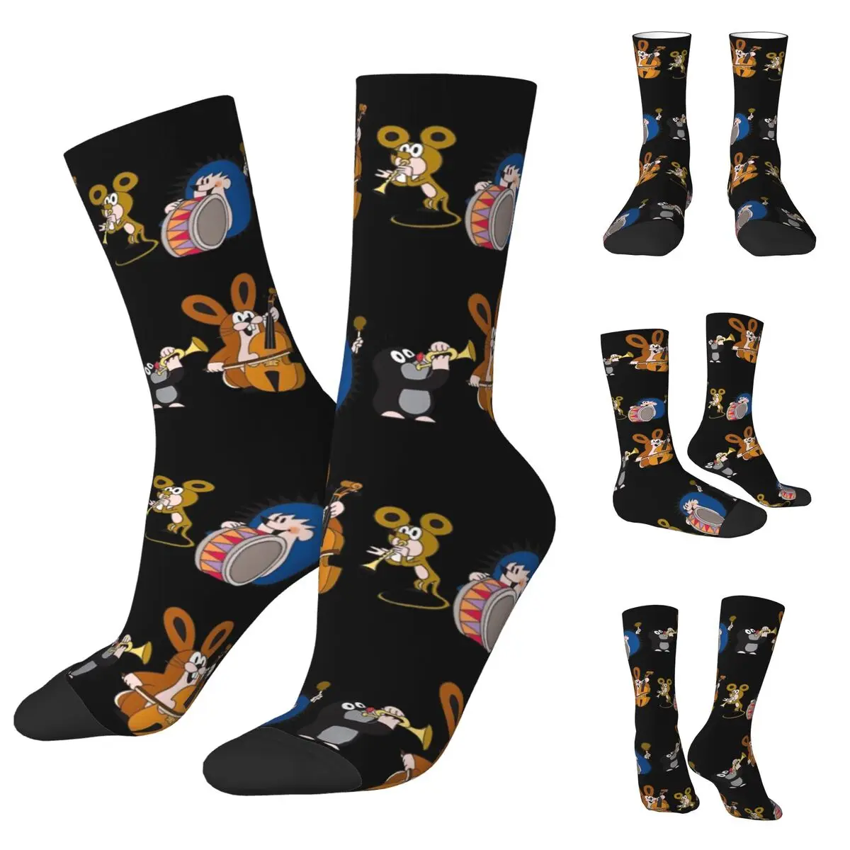 Krtek Little Maulwurf calzini Unisex, calzini felici con stampa 3D Hip Hop Street Style Crazy Sock