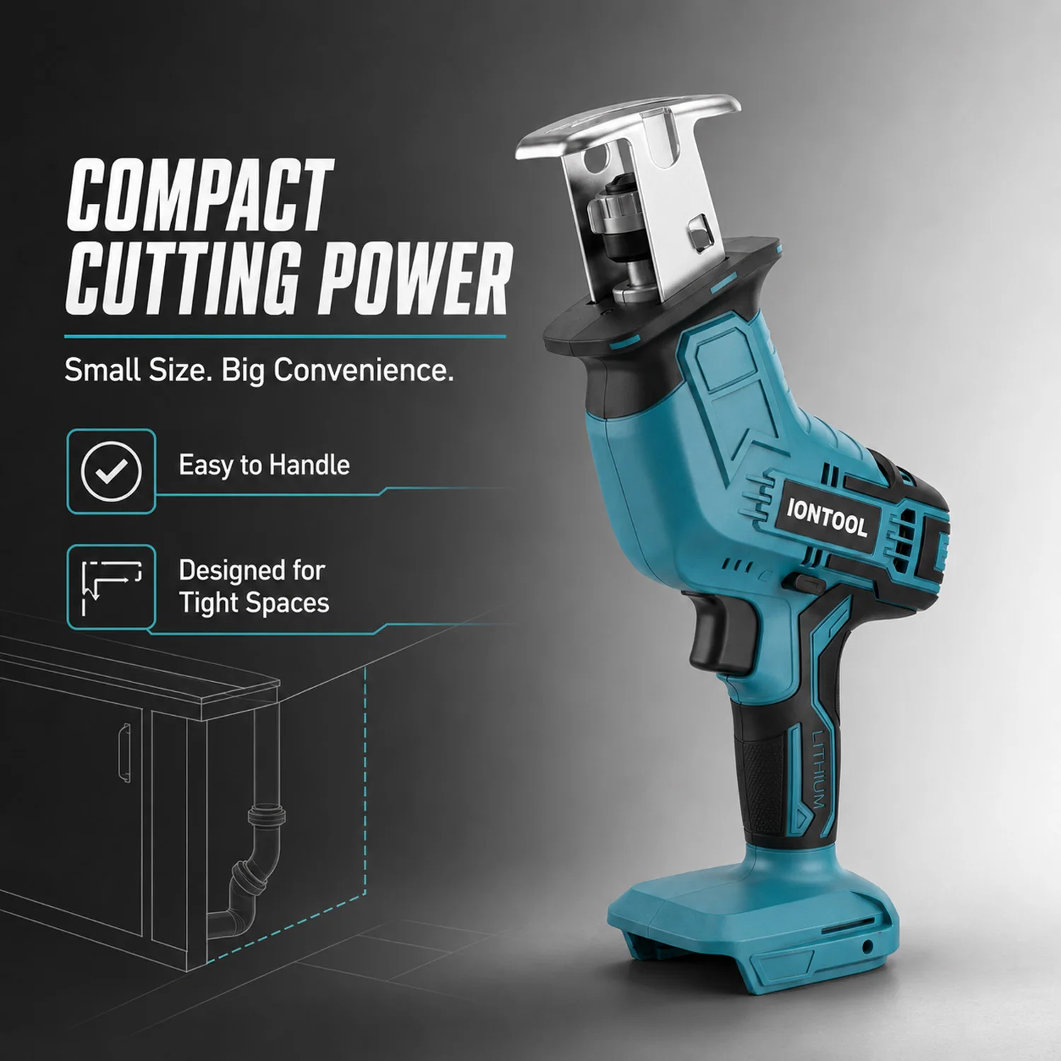 IONTOOL 3000RPM 90W Lightweight Cordless Saber Saw for Woodworking Cutting and Garden Tree Trimming Tool Only