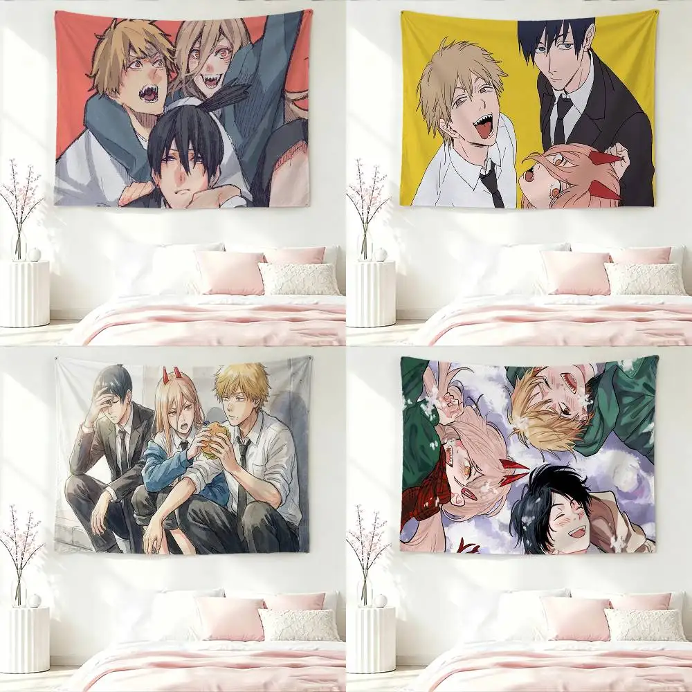 Aki Hayakawa Denji Pochita Flags Wall Hanging Background Art Banner for Bedroom Home Outdoor Decor