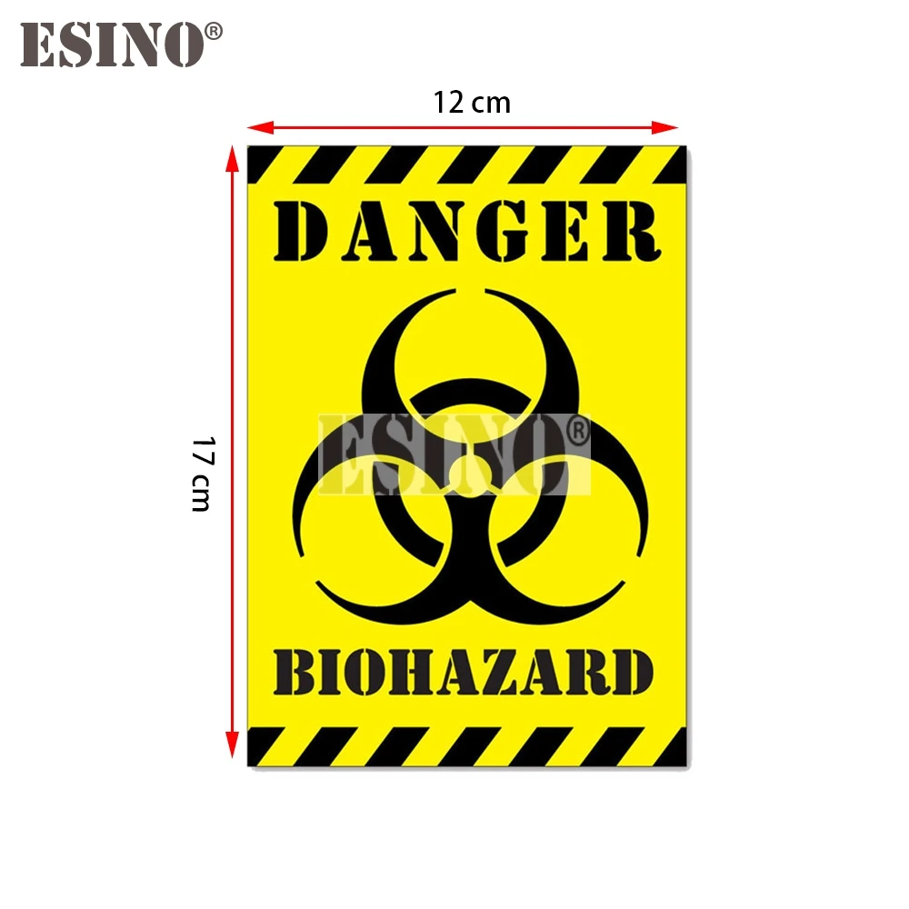 Creative Warning Danger Biohazard Cartoon PVC  Waterproof Car Body Sticker Pattern Vinyl