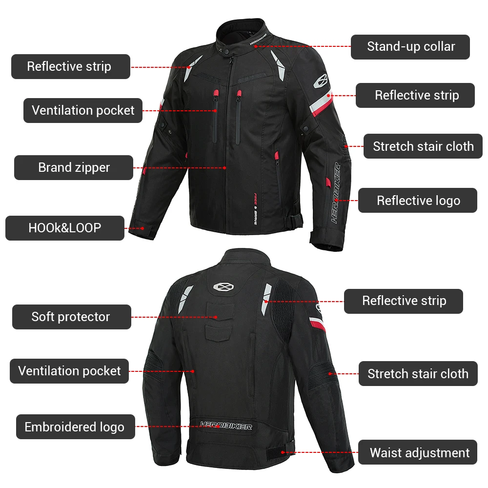 Motorcycle Jacket Man Racing Jacket Wearable Motocross Waterproof Protective Gear black Motorbike Riding Jacket Moto Accessories