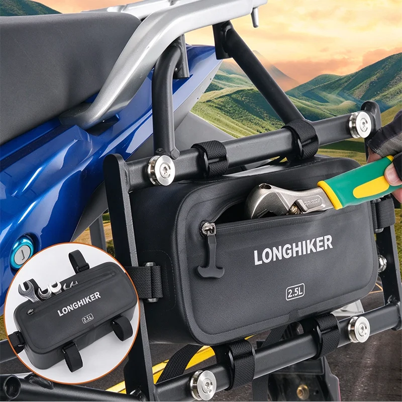 2.5L TPU Motorcycle Side Frame Hanging Bag Universal Repair Tool Storage Bag for BMW Yamaha Honda Harley