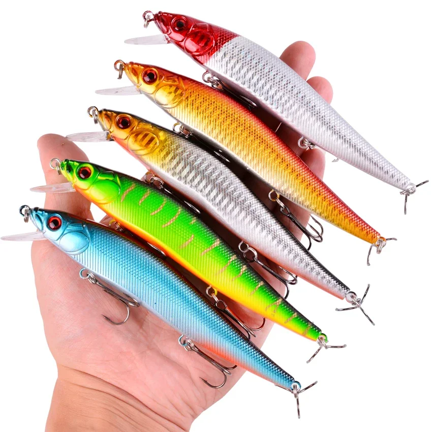 Aorace 1Pcs 14cm 21g Topwater wobbler 3D Eyes Fishing Lure Minnow Hard Bait 3 fish Hooks Crankbait Floating Fishing Tackle