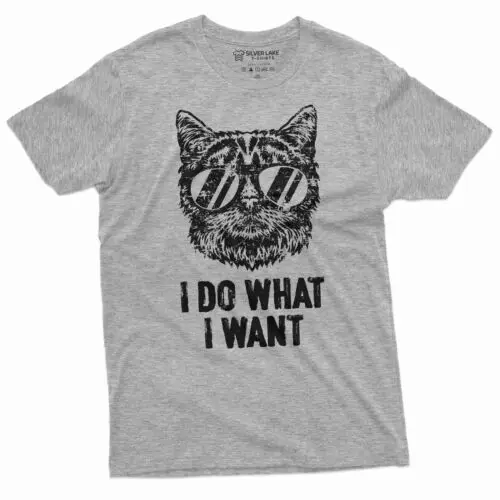 I do what I want cool cat T-shirt Cat with glasses Funny Birthday Gift Tee shirt