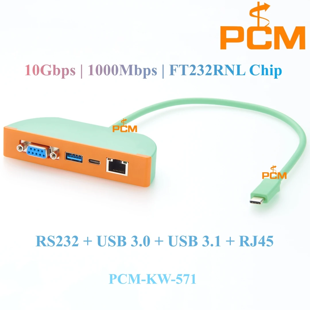 

Type c multi Port adapter Hub cable male female connector with 10Gbps USB3.0 type-A, RJ45, DB9 RS232 Serial for macbook