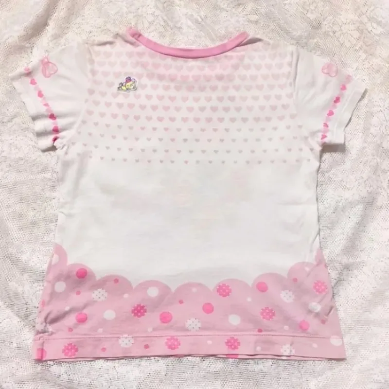 النمط الياباني الكرتون طباعة بلايز المرأة الصيف جديد المرقعة الجنية لطيف الإناث بلايز Harajuku Y2k الجمالية الجرونج عادية تيز