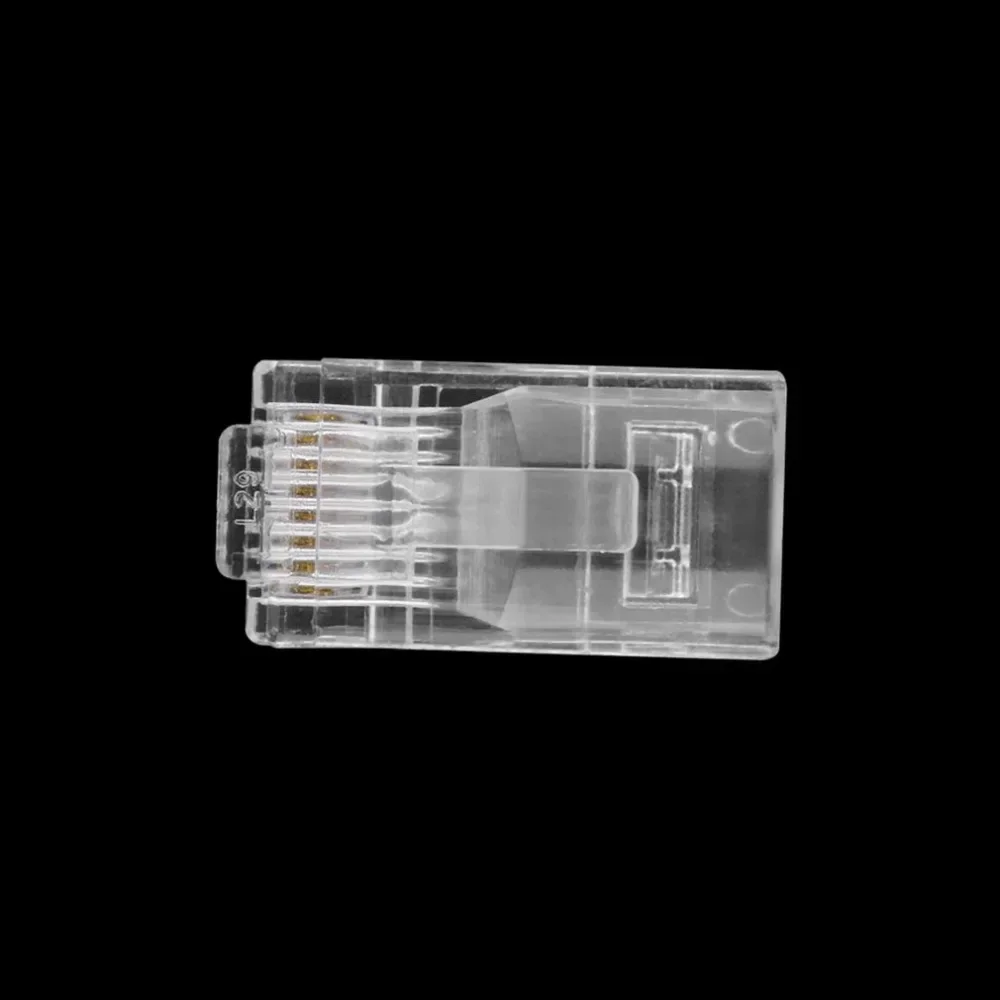 100PCS/set Transparent Universal Gold Plated Network Connector Head Modular Plug CAT5 CAT5E RJ45 Crystal Head